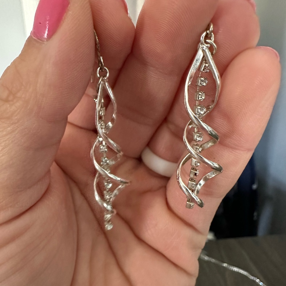 Spiral dangly earrings